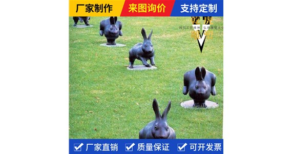 仿古不锈钢动物雕塑公司   铸铜小型兔子雕塑