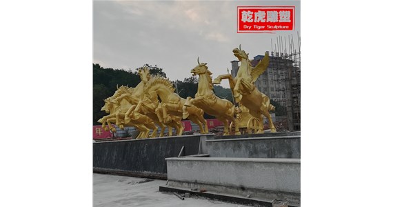 贴金紫铜动物雕塑工厂   唐县乾虎雕塑制造厂