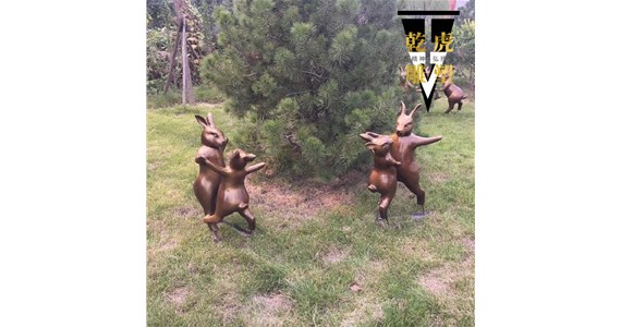 仿真铸铝动物雕塑工厂   公园铸铜兔子雕塑