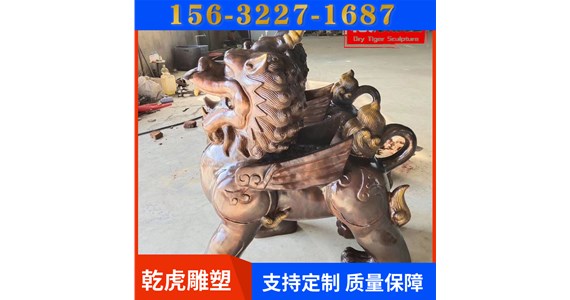 公司动物铜雕工厂   乾虎雕塑