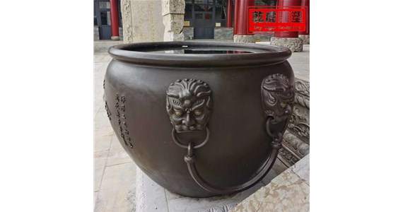 乾虎雕塑  整体浇筑铜缸   厂家直销
