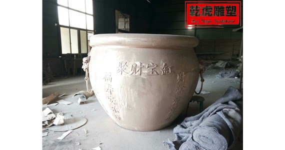 乾虎雕塑  铸铝大缸   铜大缸生产厂家