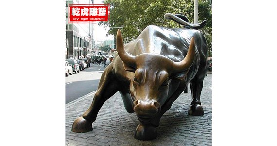铸铜华尔街牛雕塑  广场动物雕塑