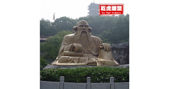 铸铜古代人物手握书卷雕塑  古代人物雕塑