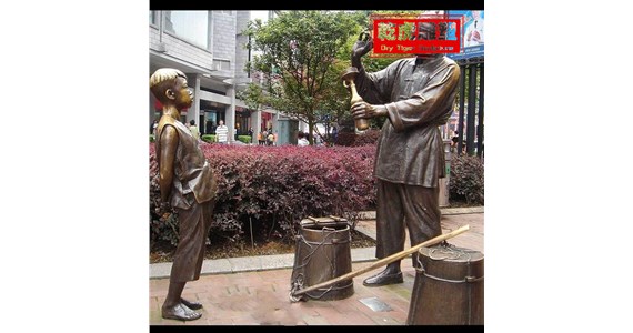 乾虎雕塑  公园杂技人物铜雕塑