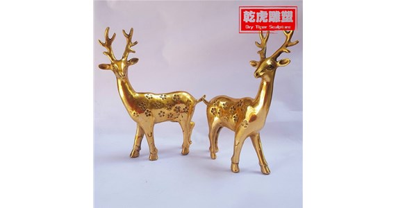 吉祥动物铜雕推荐   小型铜鹿雕塑