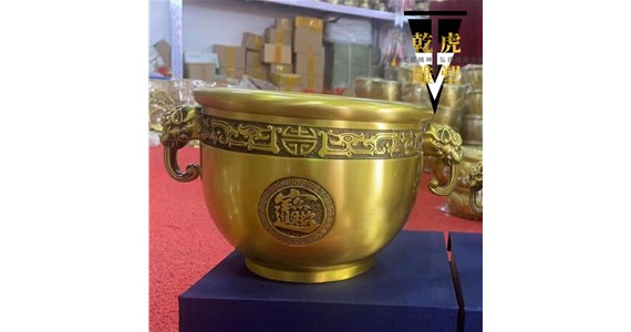 做旧铜缸批发厂家  乾虎雕塑