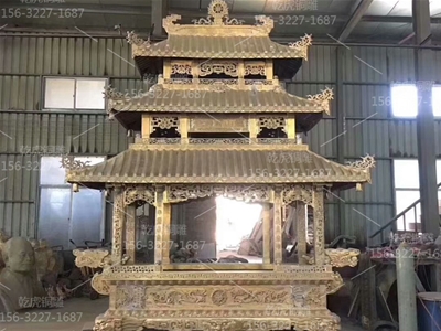 三层铜香炉