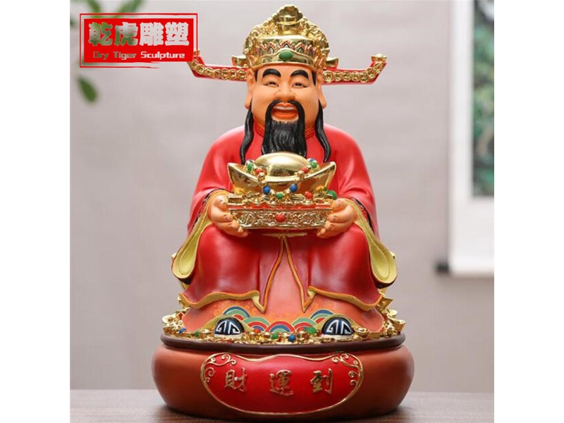 铸铜彩绘财神雕塑
